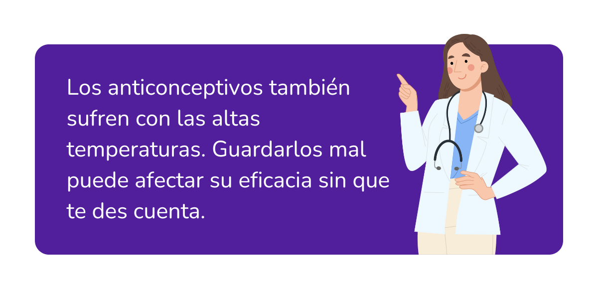 calor afecta anticonceptivos